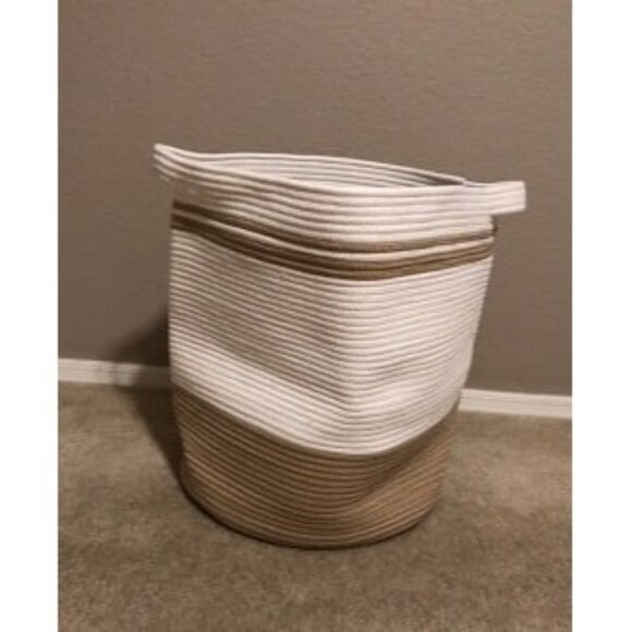 New 80L Laundry Basket, Laundry Hamper, Cotton Rope Storage Basket - Picture 1 of 2